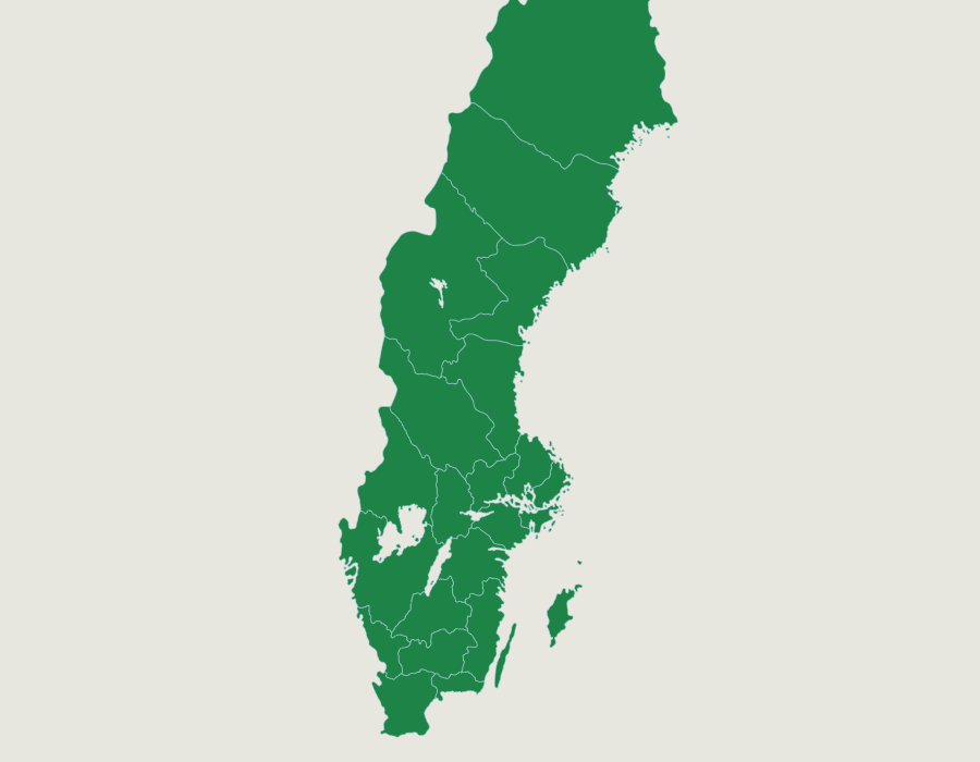 Stor geografisk täckning